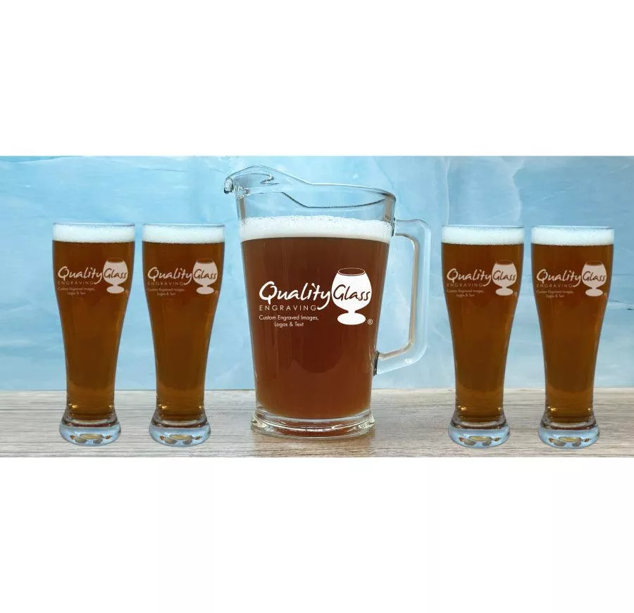 Engraved 5 Piece Beer Pitcher Set
