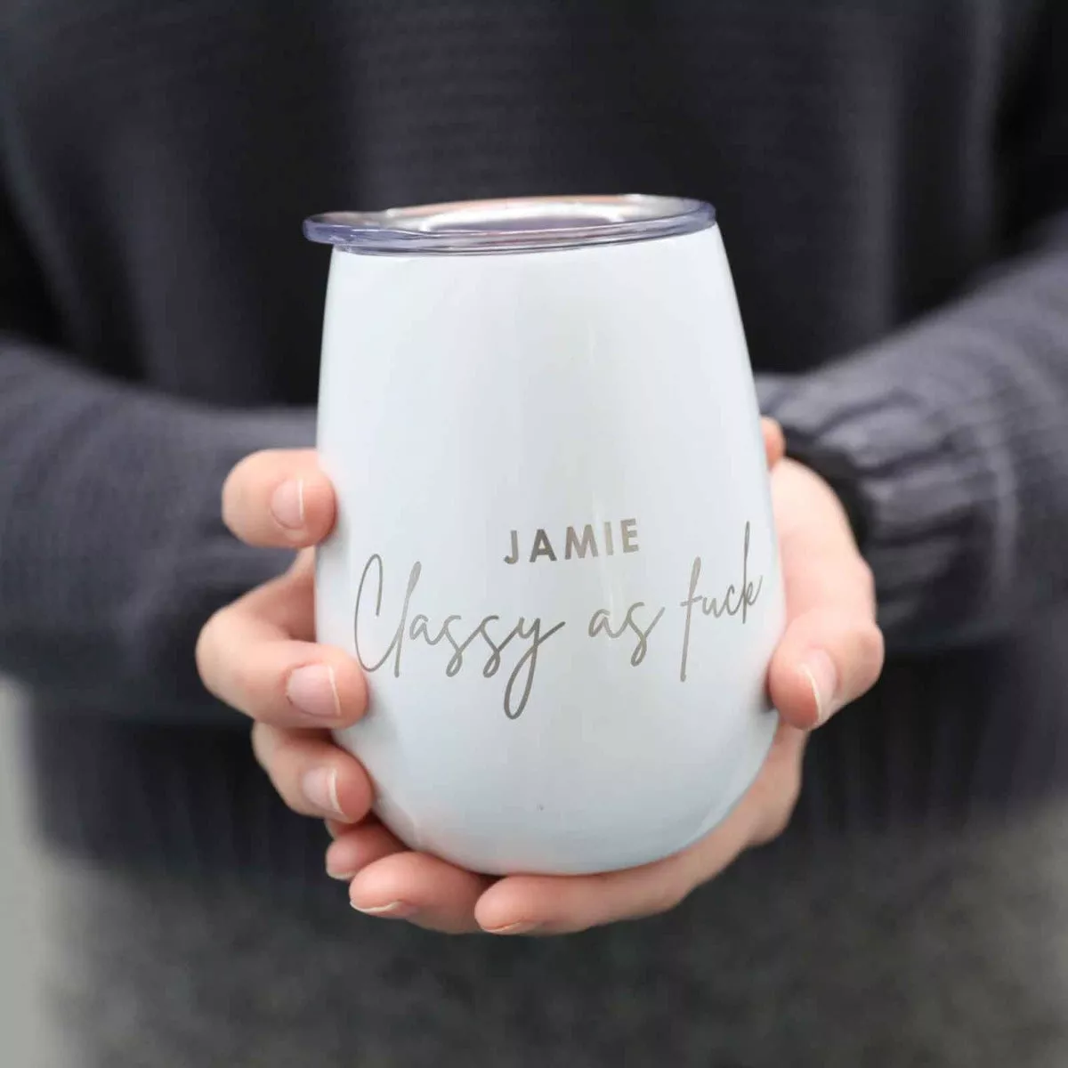 Engraved Classy As White Wine Sipper