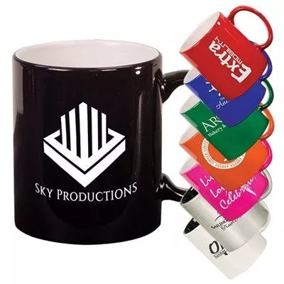 Engraved Custom Colored Ceramic Coffee Mug - 11 oz