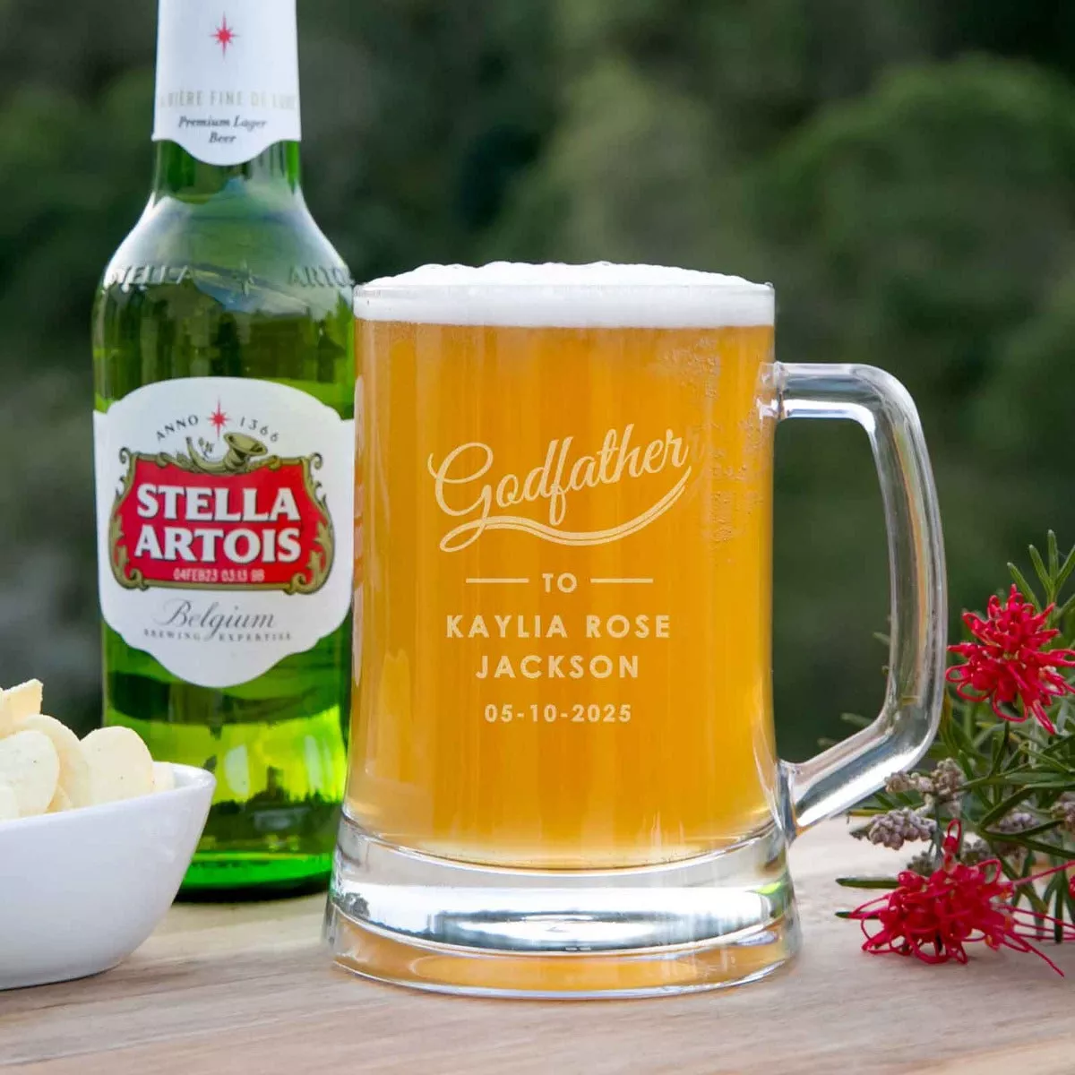 Engraved Godparent 500ml Beer Mug