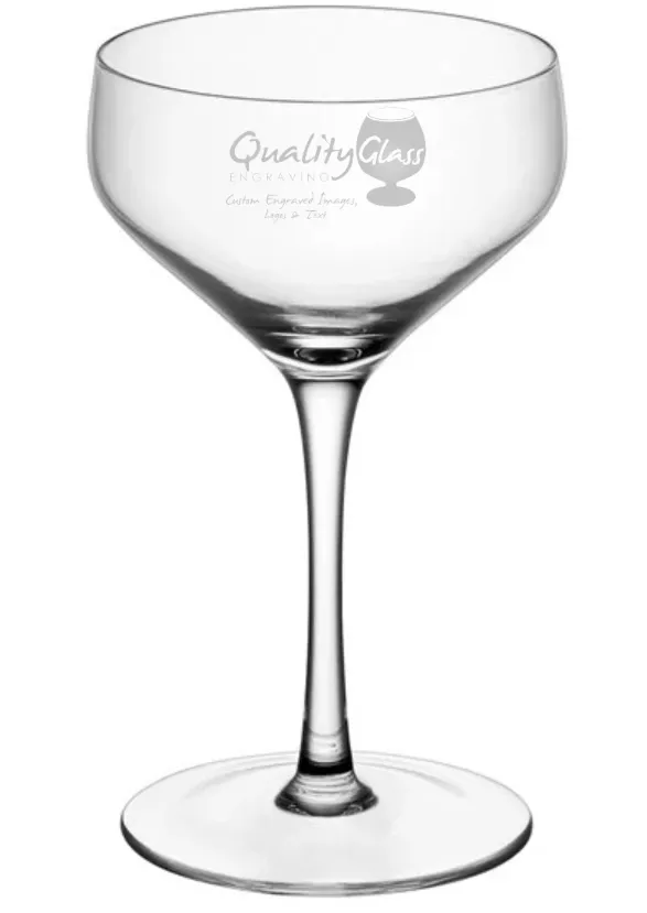 Engraved Silhouette Coupe Glass - 8 oz