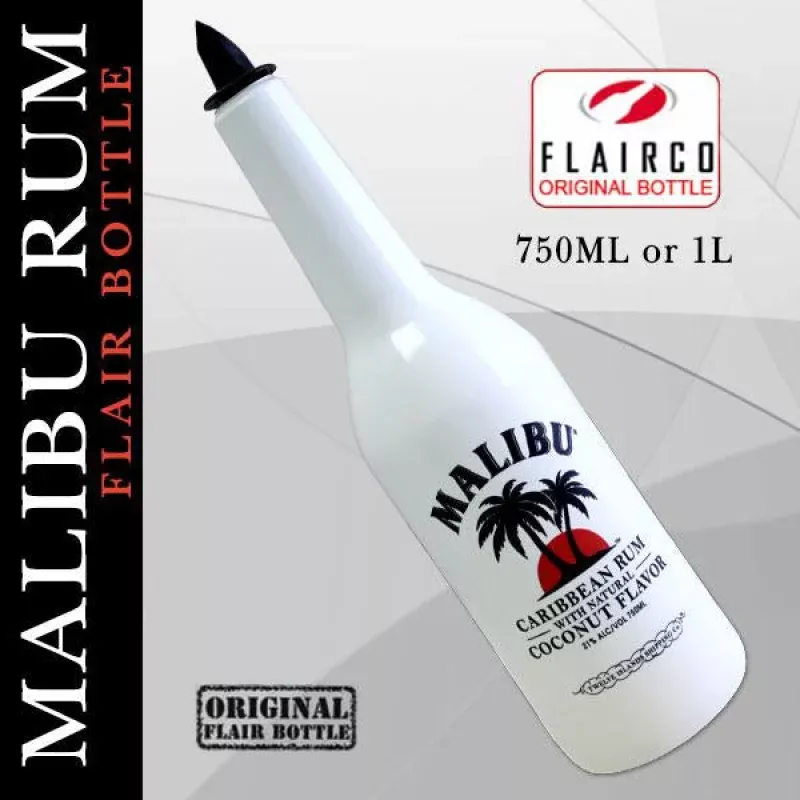 Flair Bottles - Malibu Rum - 750 mL and 1 L