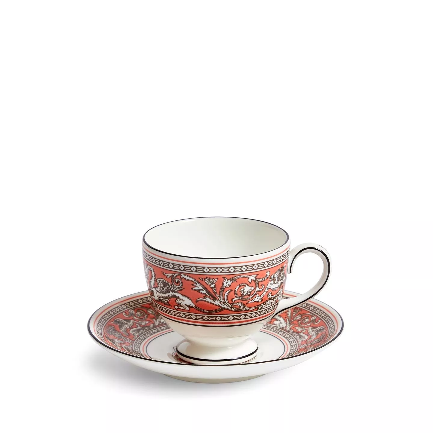 Florentine Salmon Teacup Saucer