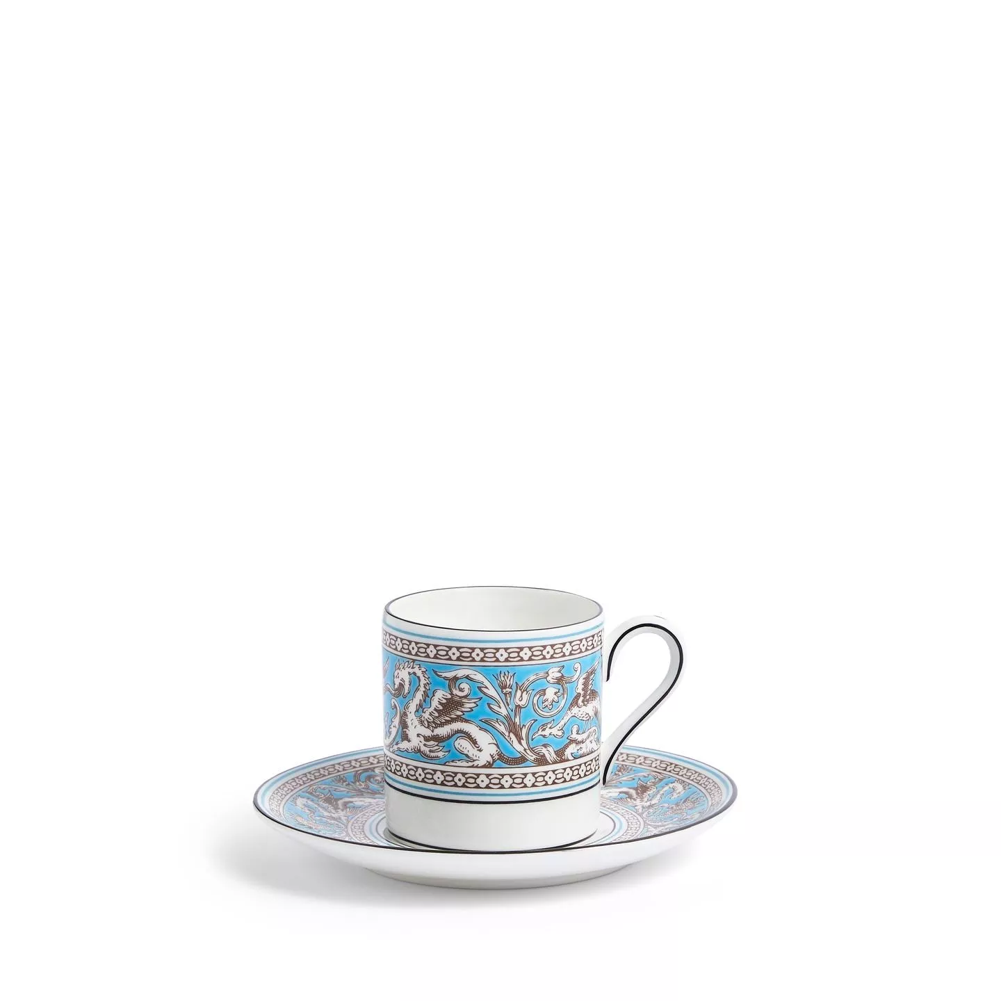 Florentine Turquoise Coffee Cup and Saucer