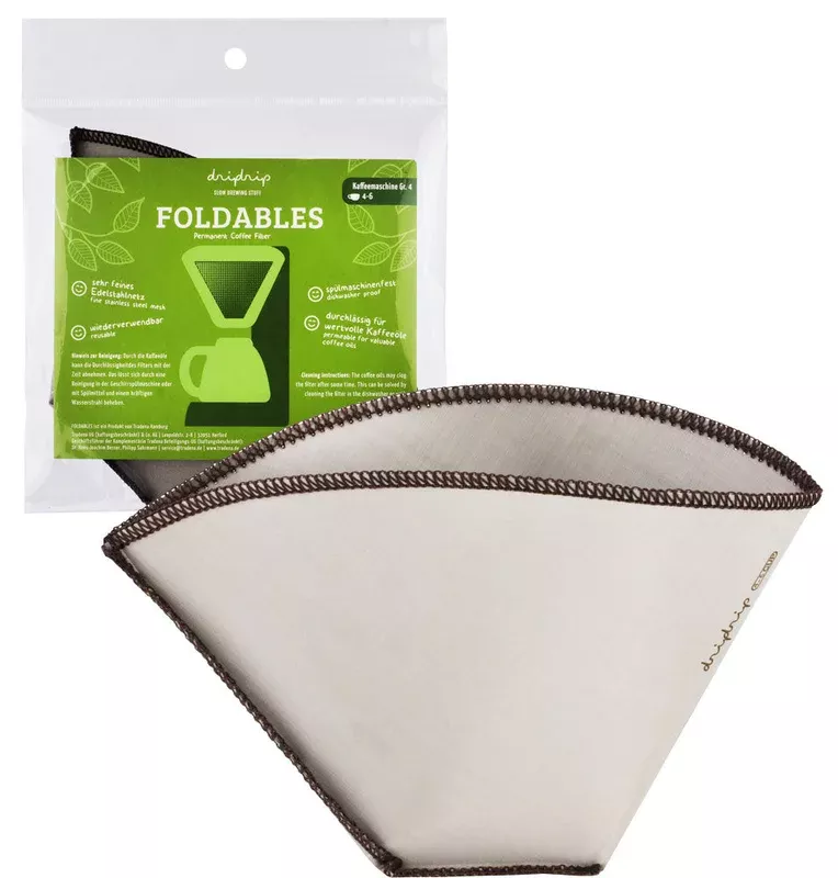 Foldable reusable filter for filter coffee maker – Size 4 – Dripdrip