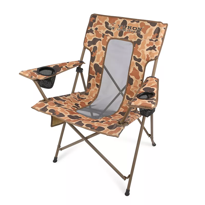 Folding Camp Chair|Vintage Camo&Blue/Grey