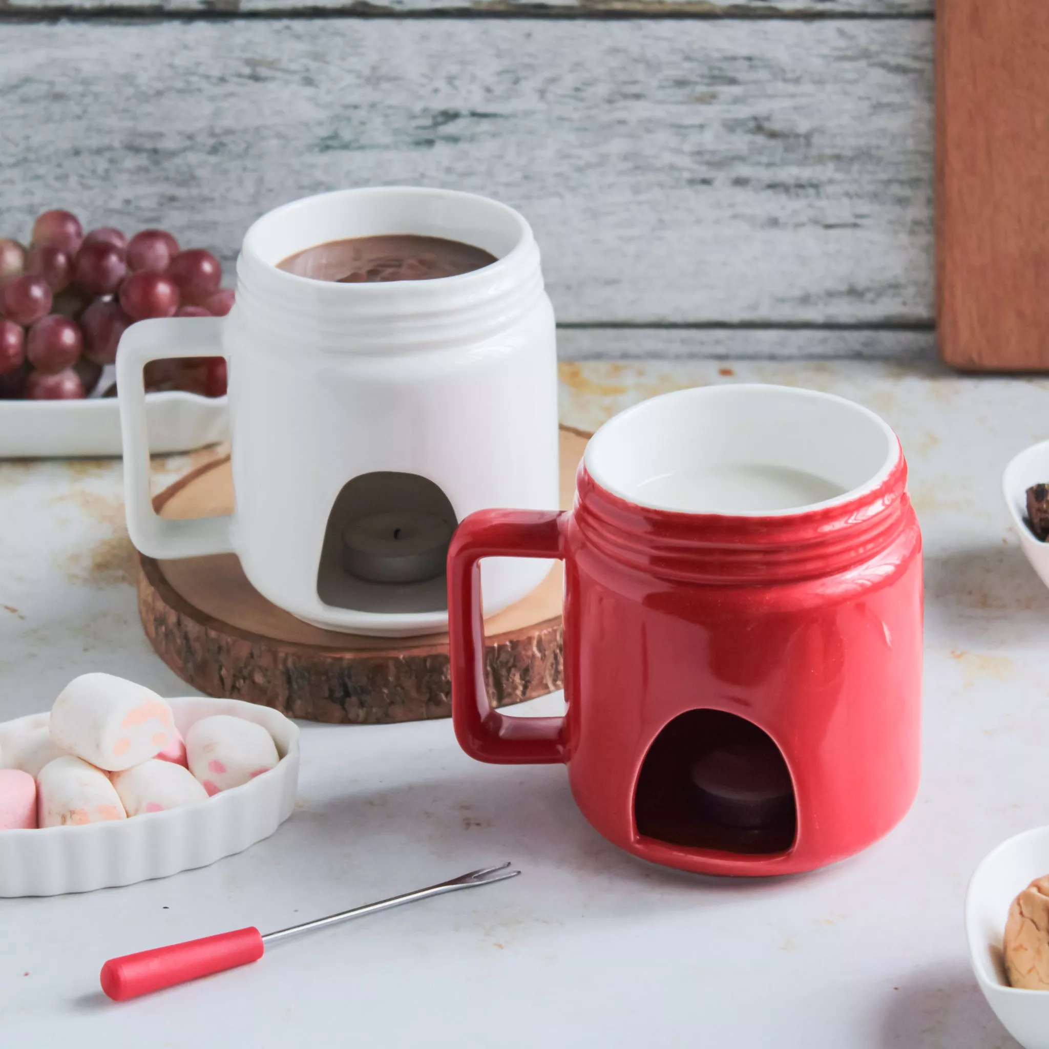 Fondue Cup|Red&White&White&White