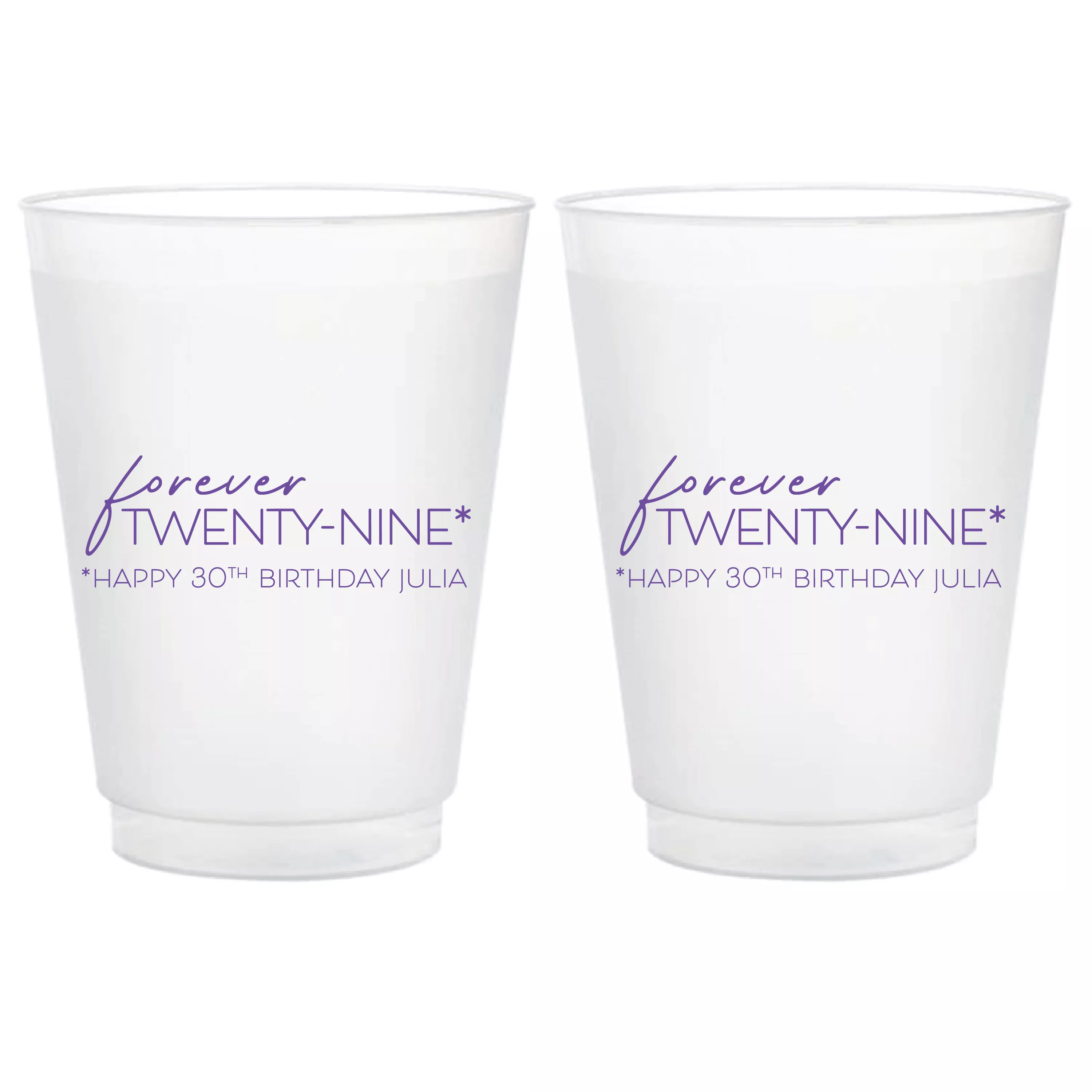Forever Twenty-Nine Birthday Frosted Plastic Cups