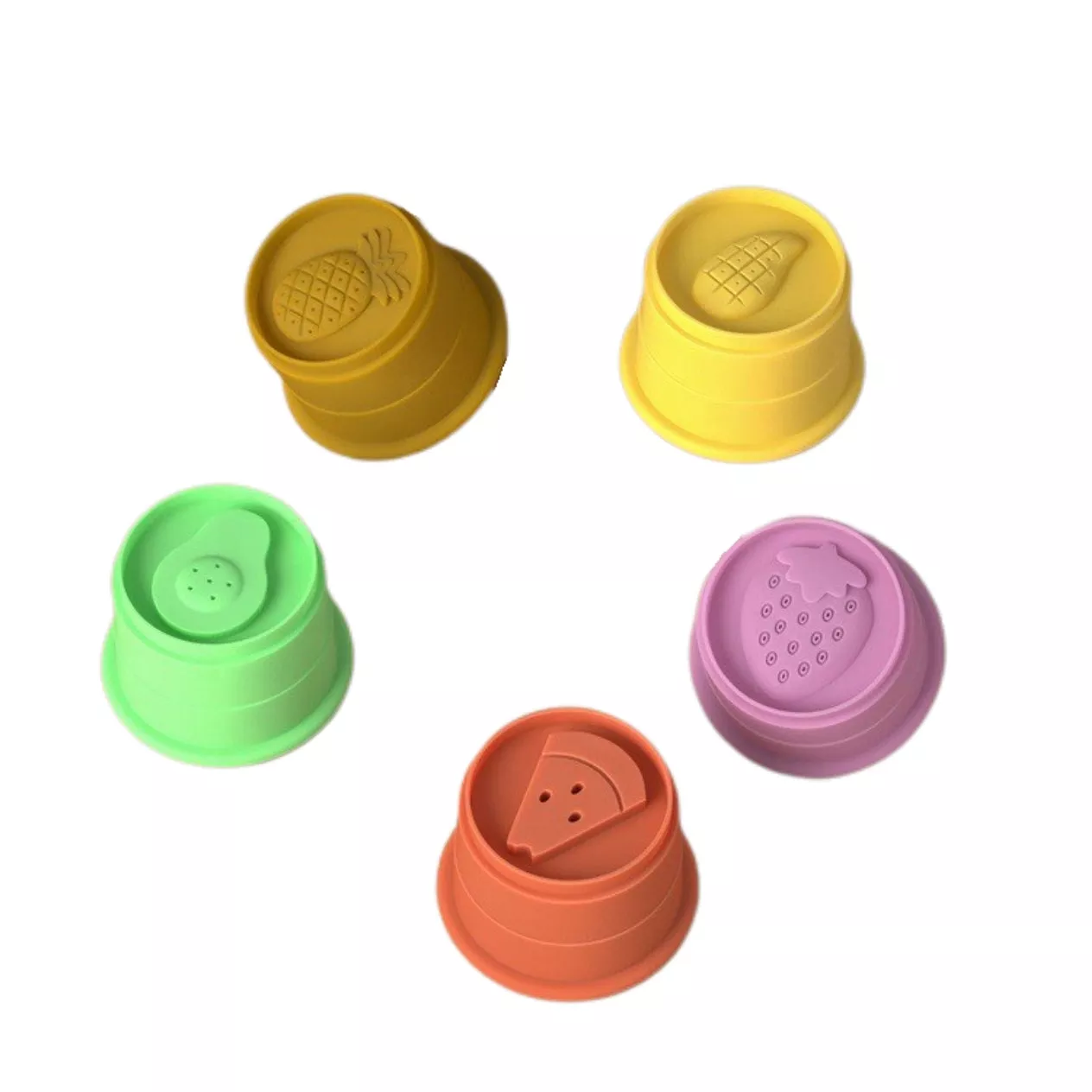 Fruit-Shaped Silicone Stacking Toy