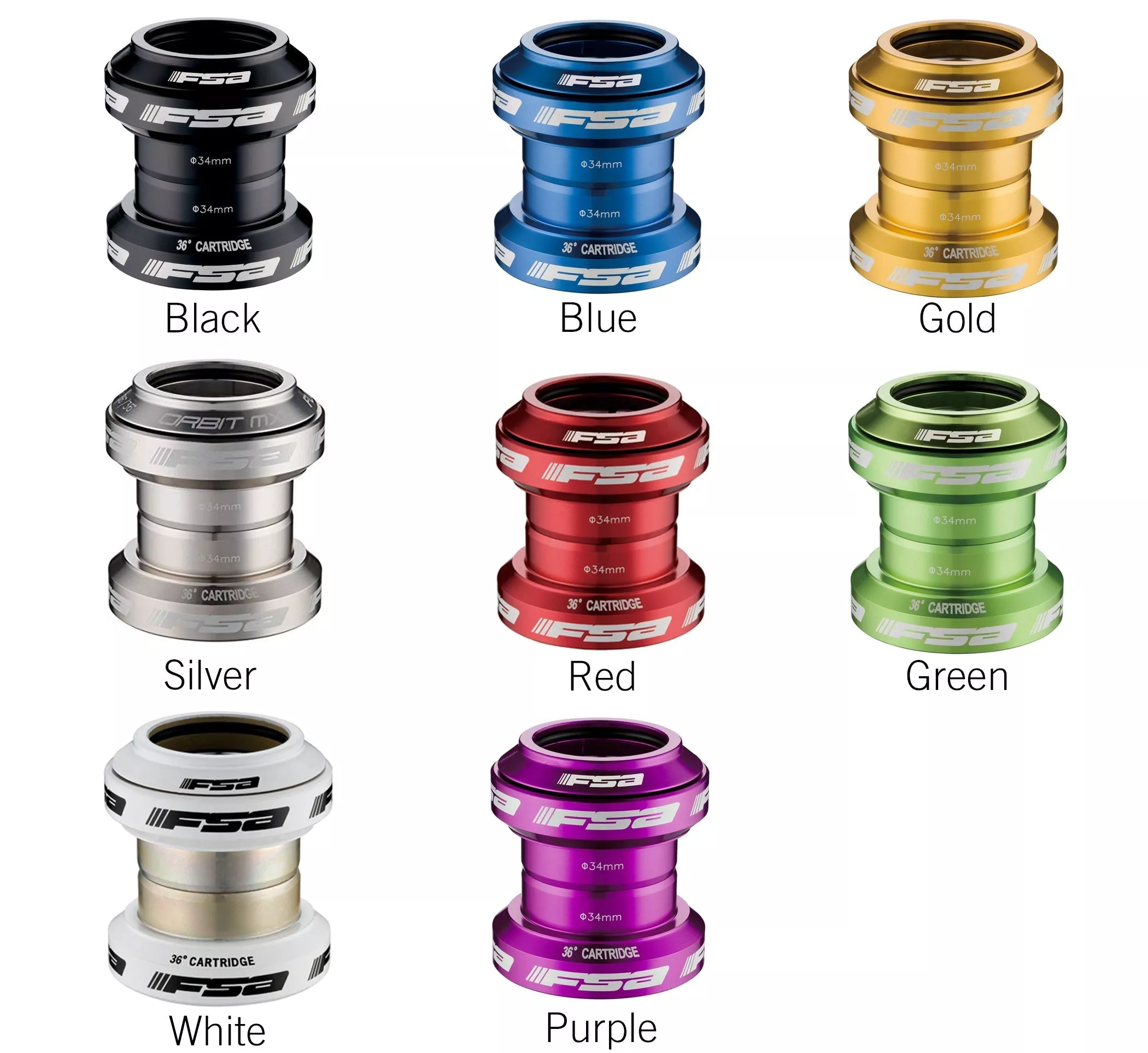 Full Speed Ahead Orbit MX Threadless Headset - Alloy, Gold, 1-1/8
