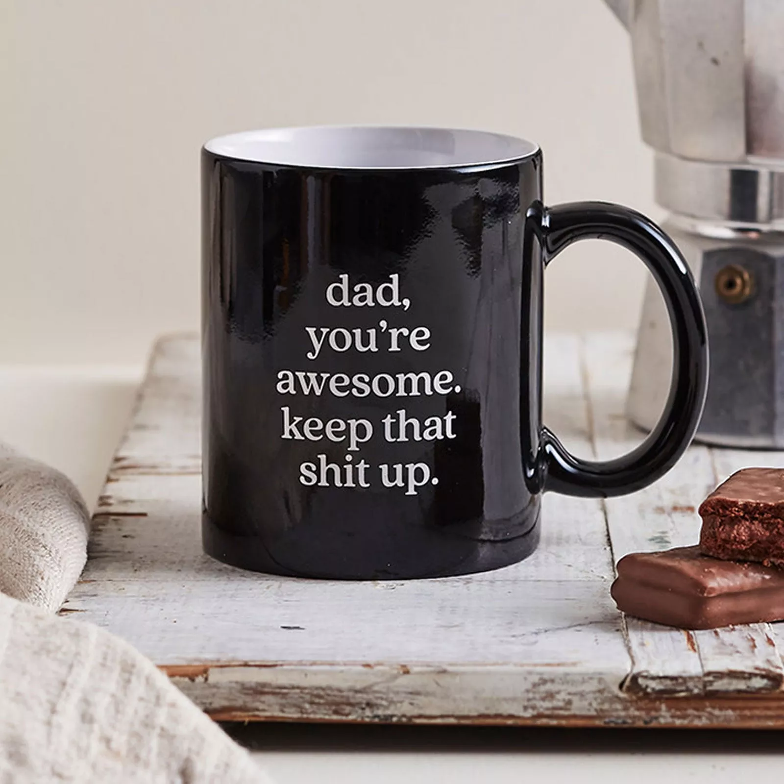 Funny Dad Engraved Black Coffee Mug 325ml