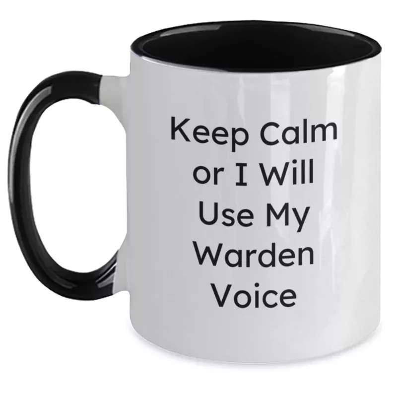 Funny Warden Two-Tone Coffee Mug