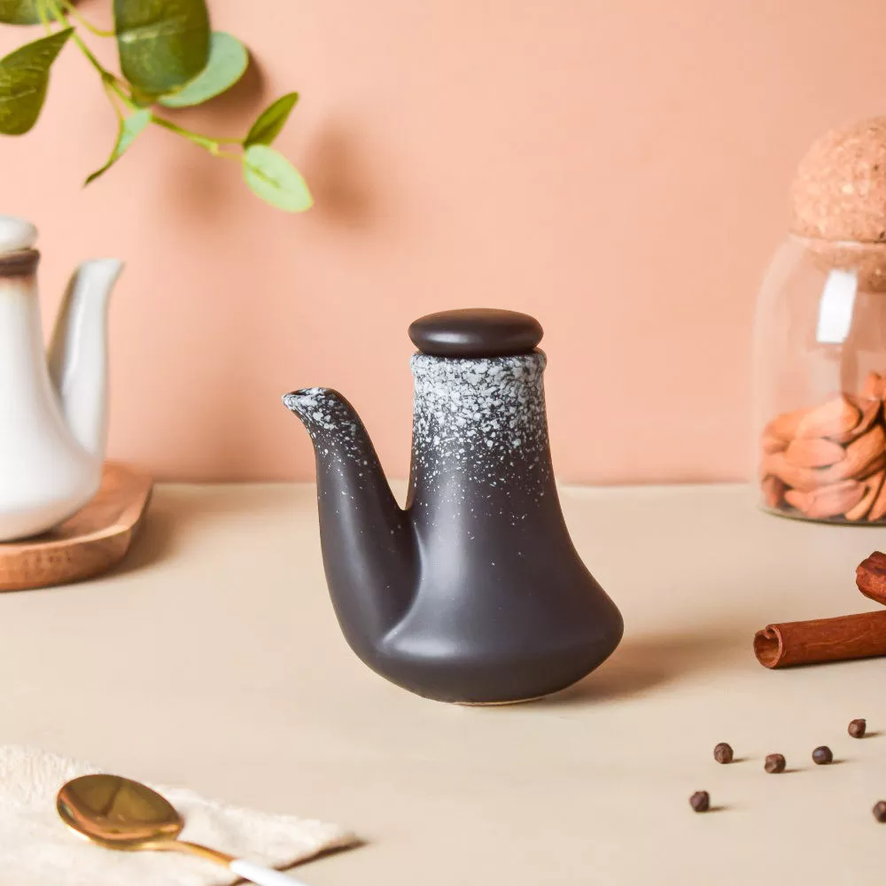 Galaxy Stone Pottery Soy Pot Black 150ml