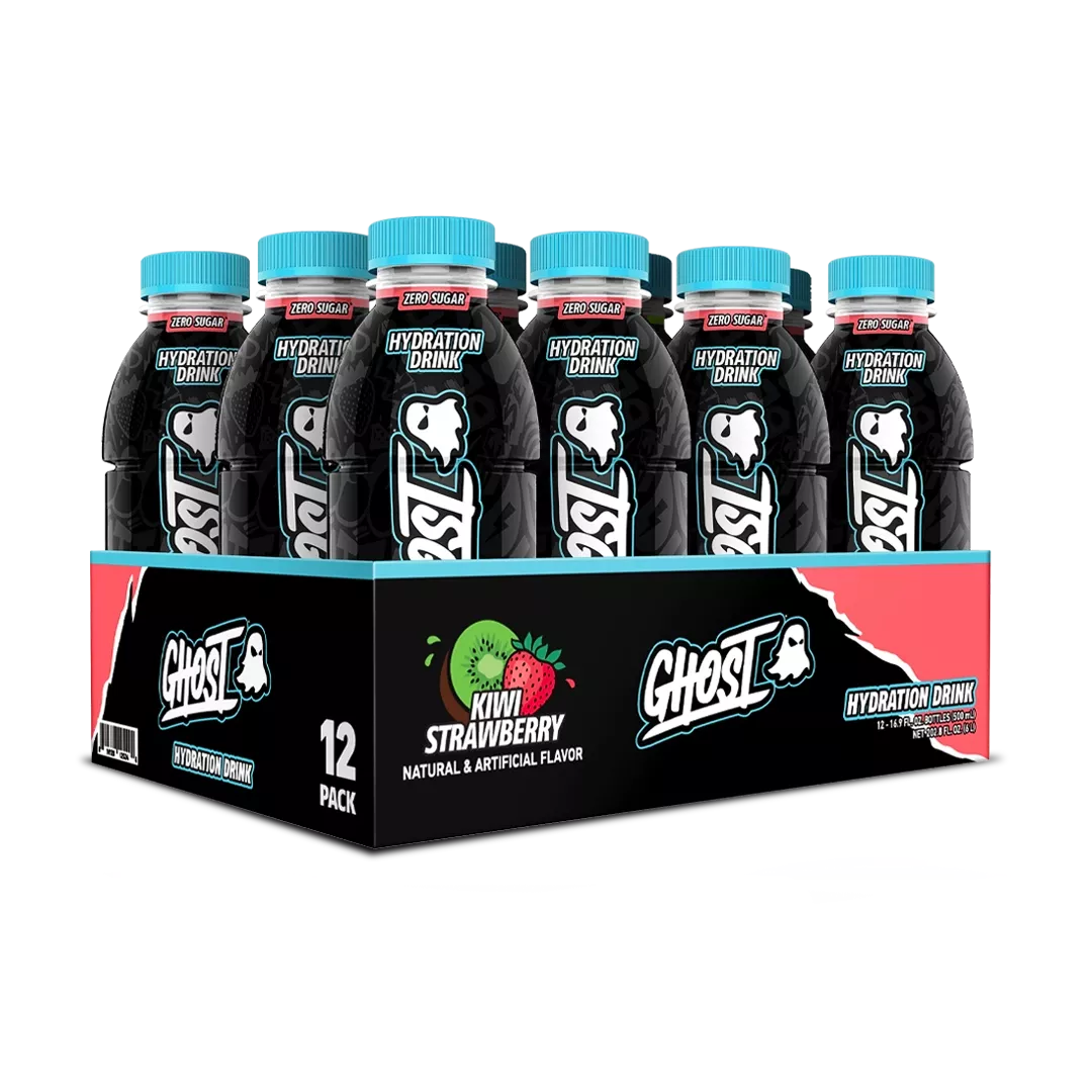 Ghost - Hydration Drink|12-Pack&Single (16.9 fl oz)|Kiwi Strawberry&Sour Patch Redberry&Orange Squeeze&Welch's Grape&Strawbango&'Merica Pop