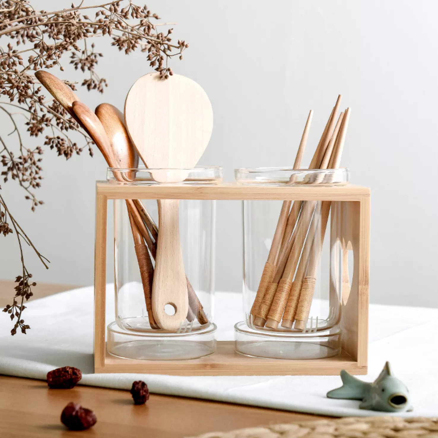 Glass Cutlery Holder