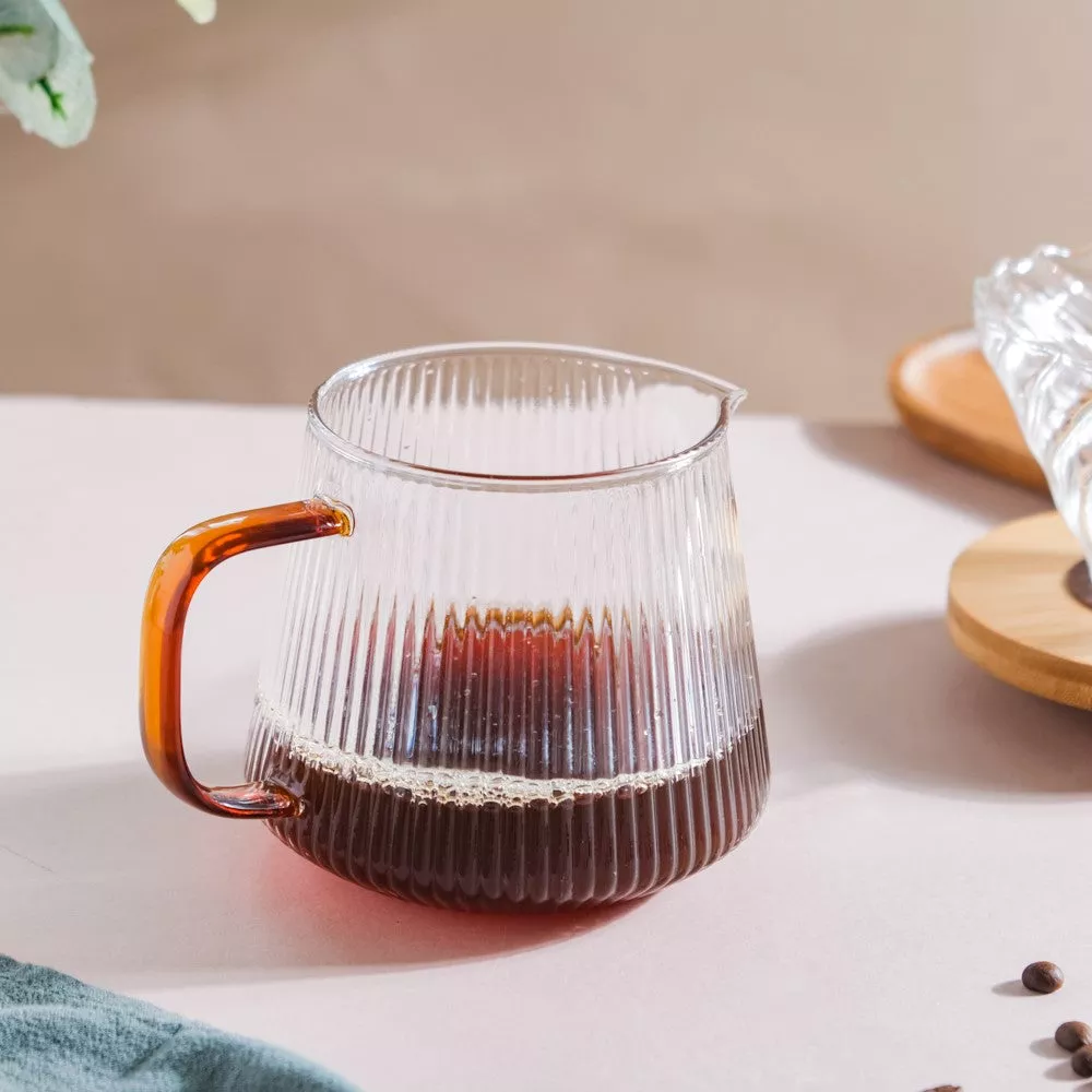 Glass Ribbed Coffee Pot 700ml