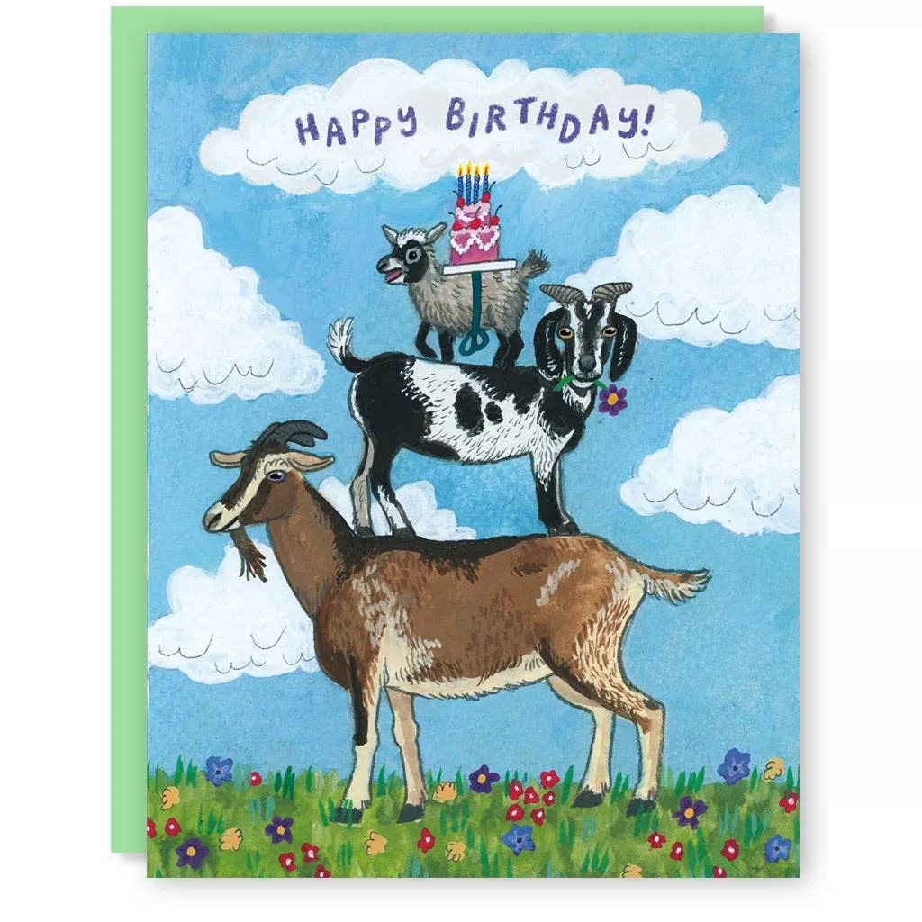 Goat Stack Birthday Card