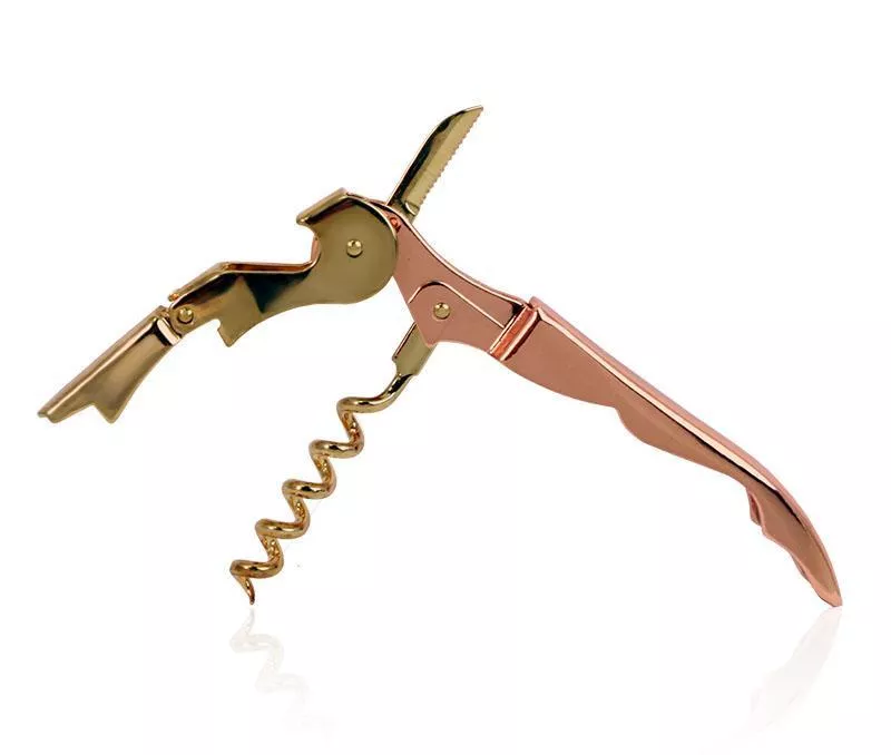 Gold and Copper Plated Corkscrew - Double Lever