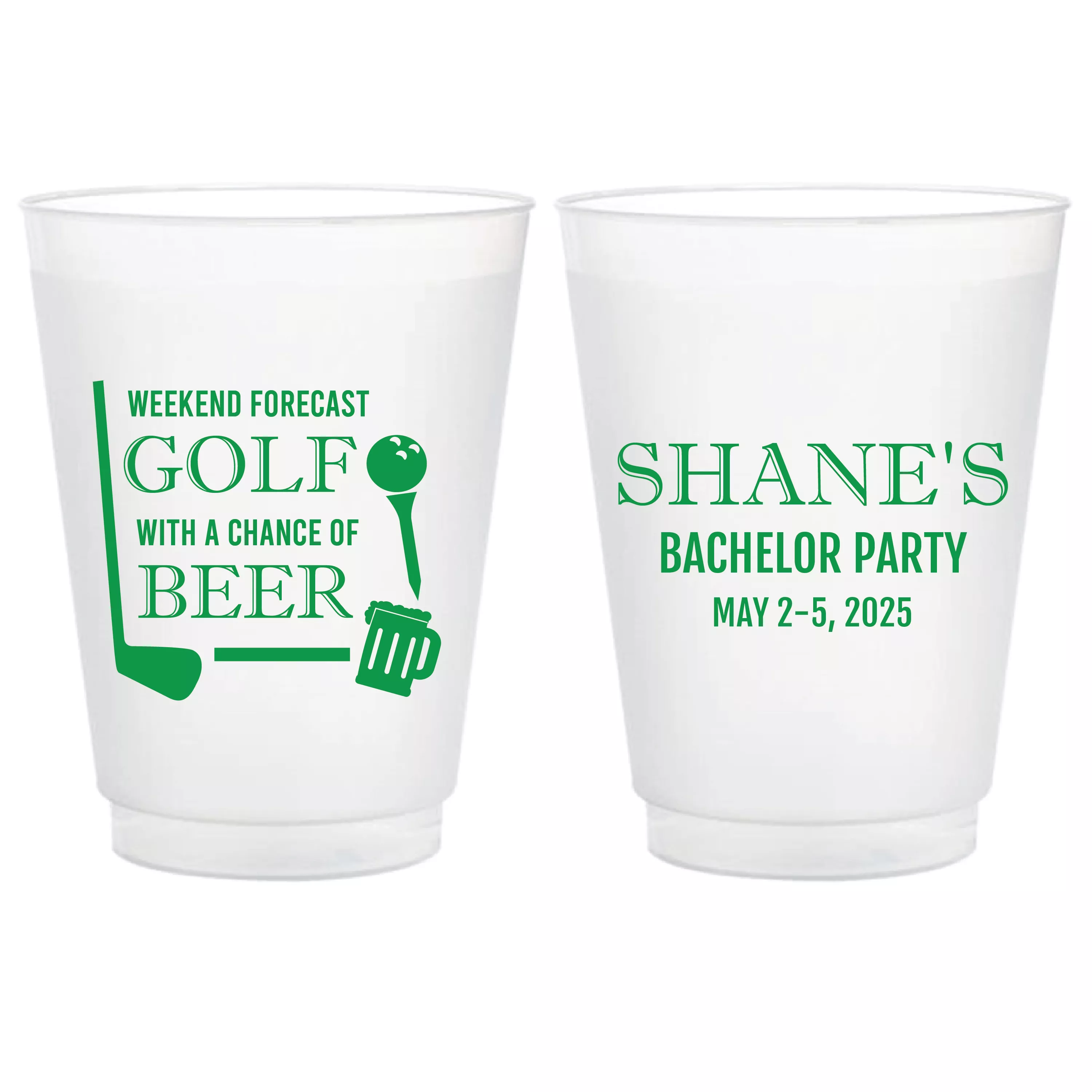 Golf Bachelor Party Plastic Cups