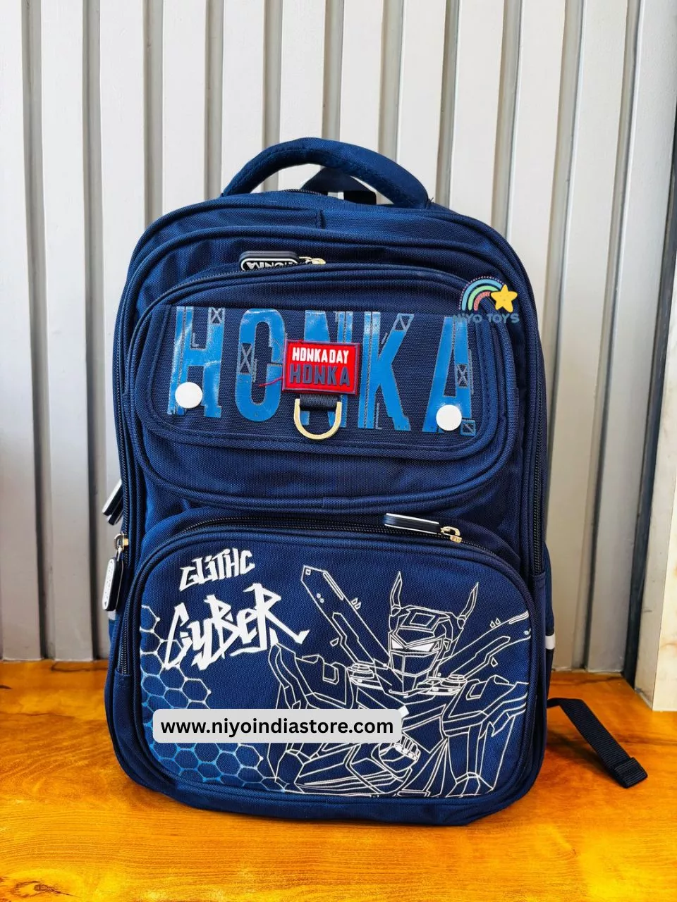 Green and Blue Backpack 16 Inch - Stylish School Bag