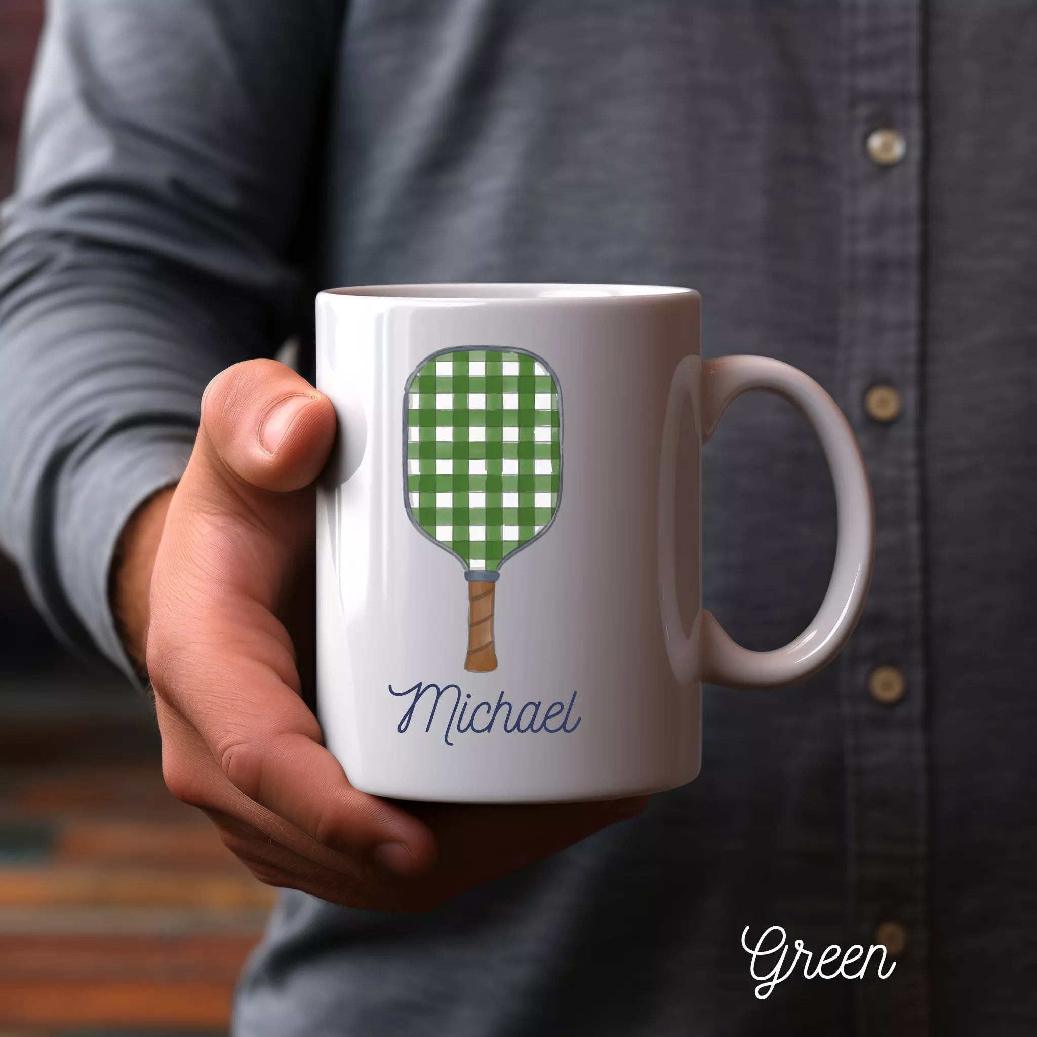 Green Pickleball Paddle Mug
