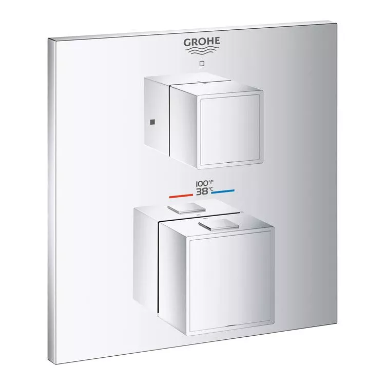 Grohtherm Cube Two Handle Dual-Function Thermostatic Valve Trim