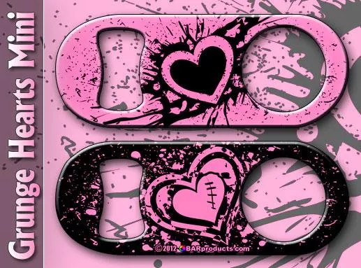Grunge Hearts Mini Speed Bottle Opener
