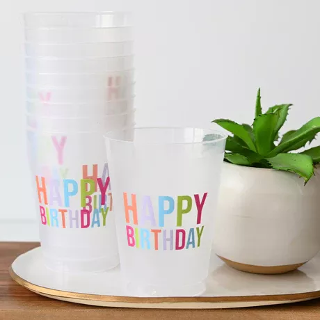 Happy Birthday Multicolor Cups