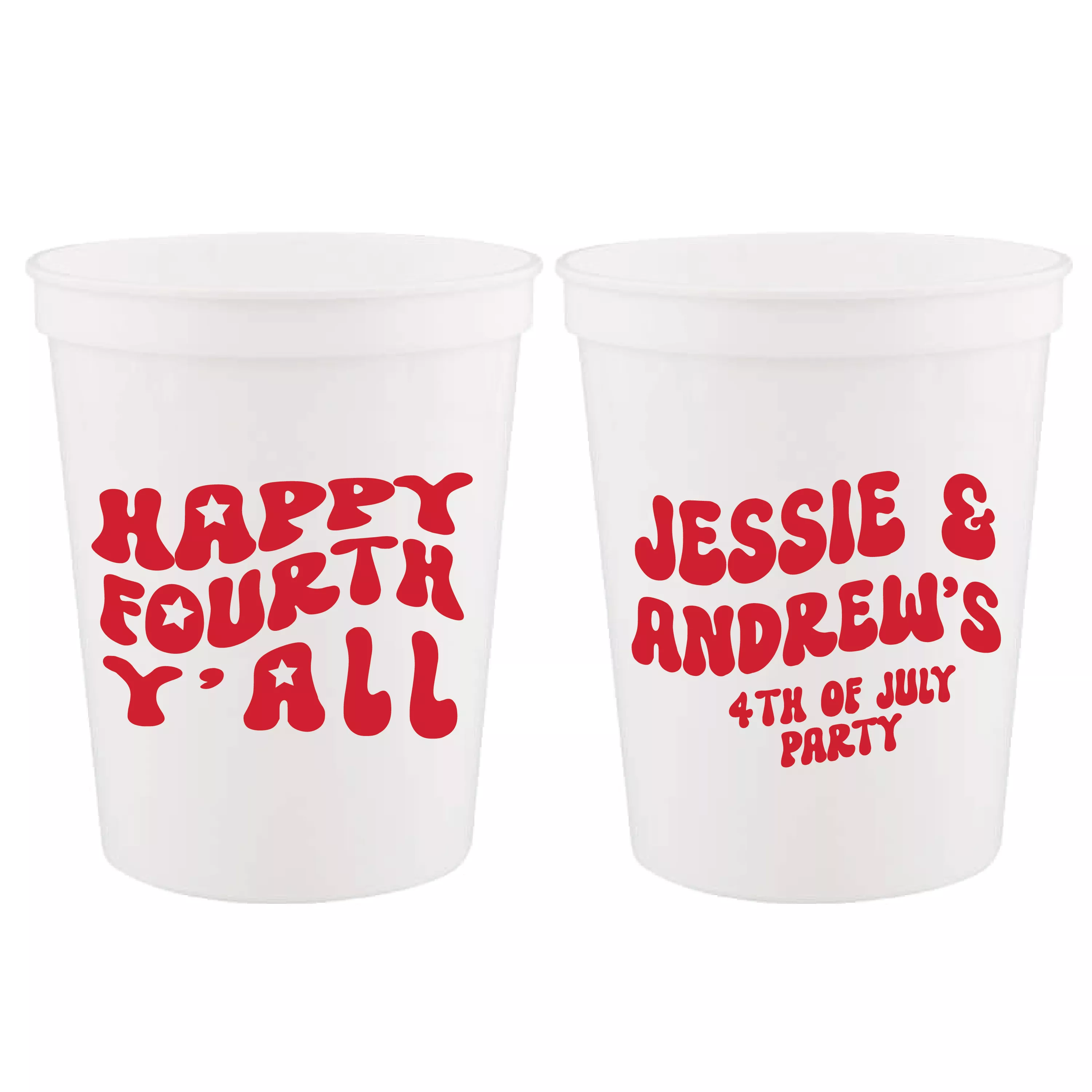 Happy Fourth Yall Stadium Cups