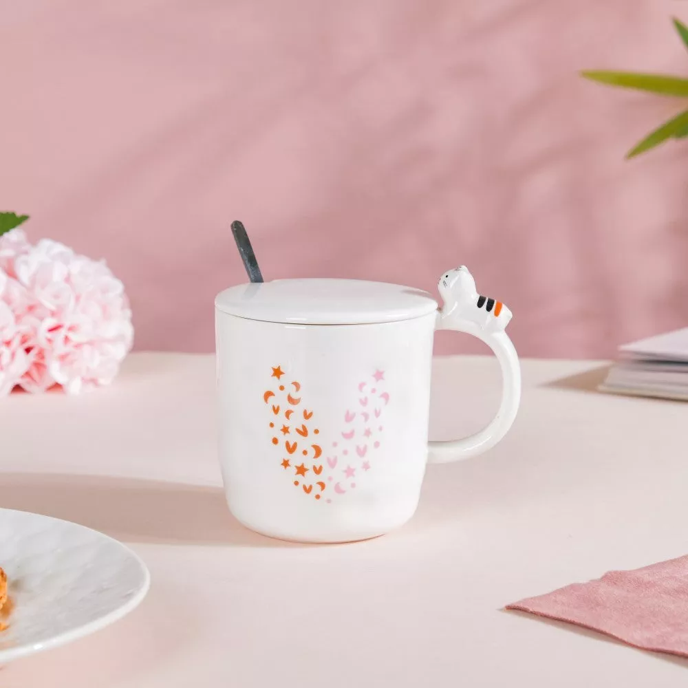 Hearty Party Coffee Mug With Lid And Spoon 300 ml