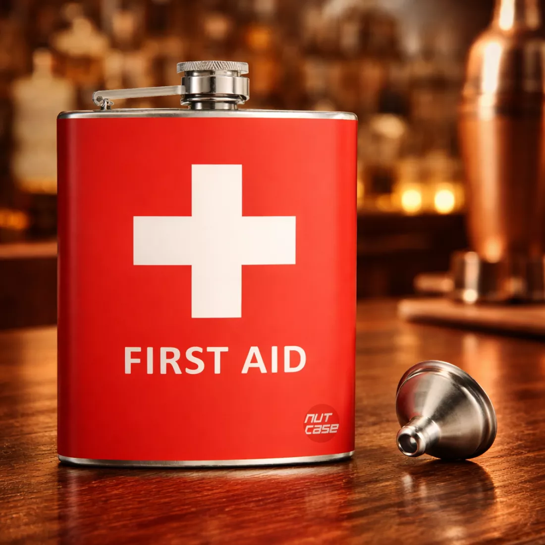 Hip Flask - First Aid|8 oz (227 ml)&10 oz (295 ml)