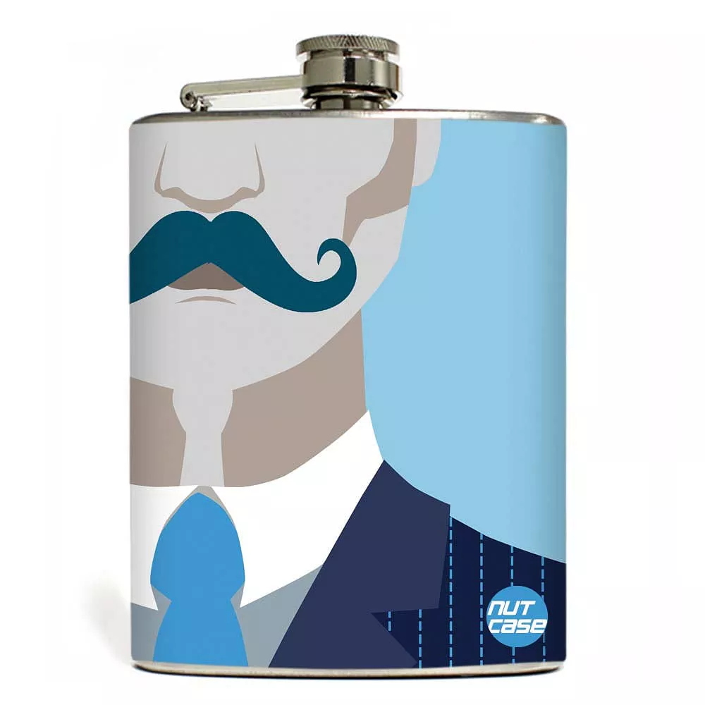 Hip Flask - Gentlemans Moustache