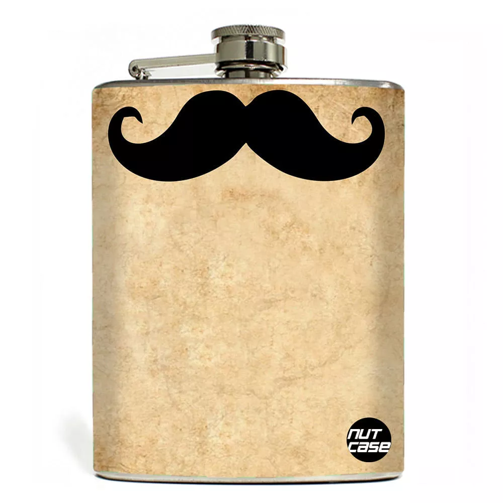 Hip Flask - Moustache Style