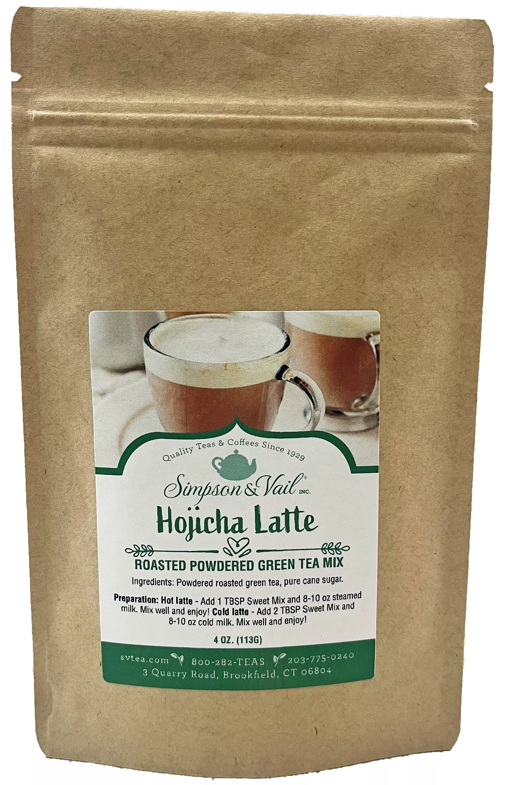 Hojicha Latte - Roasted Powdered Green Tea - WS