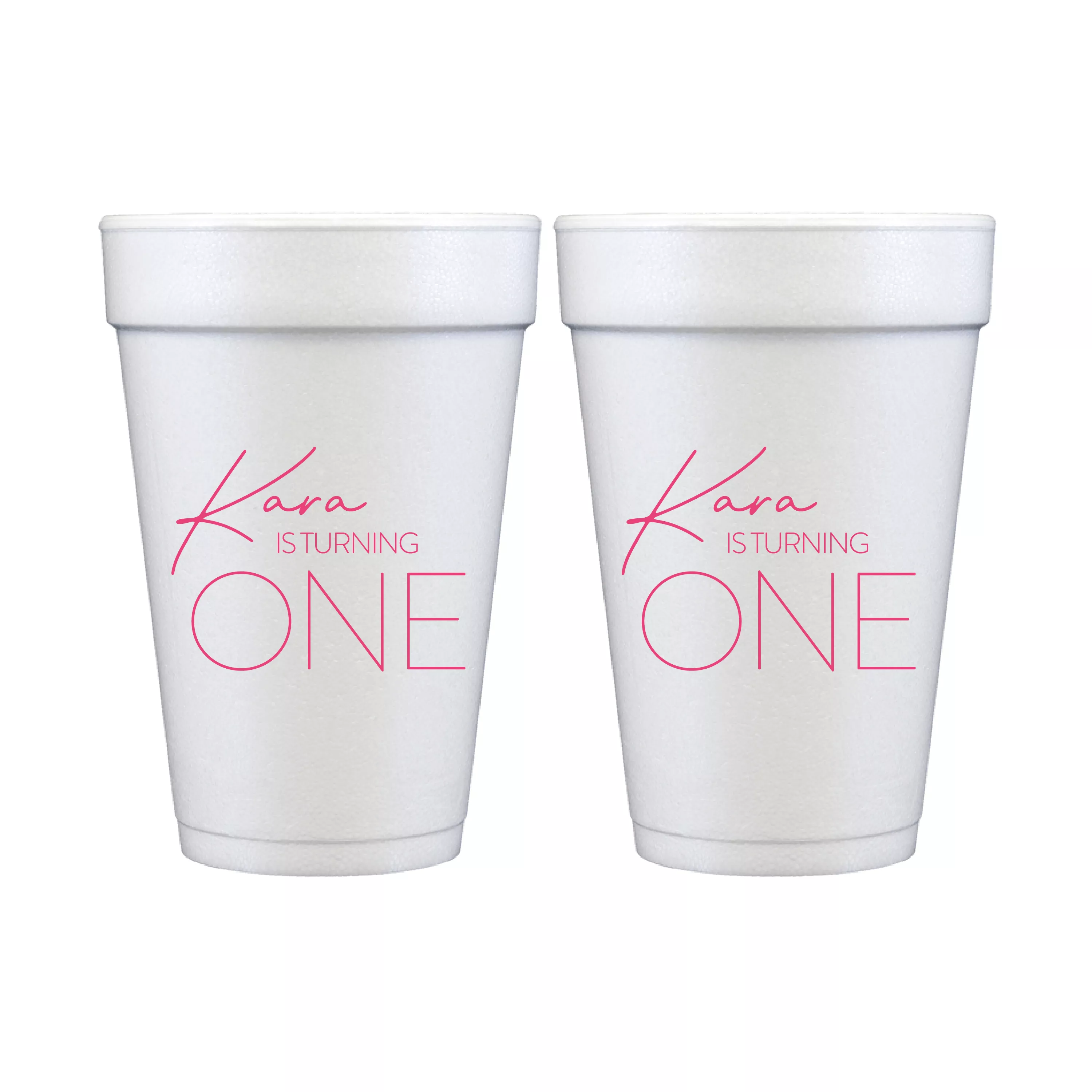 Hooray Im ONE Birthday Foam Cups