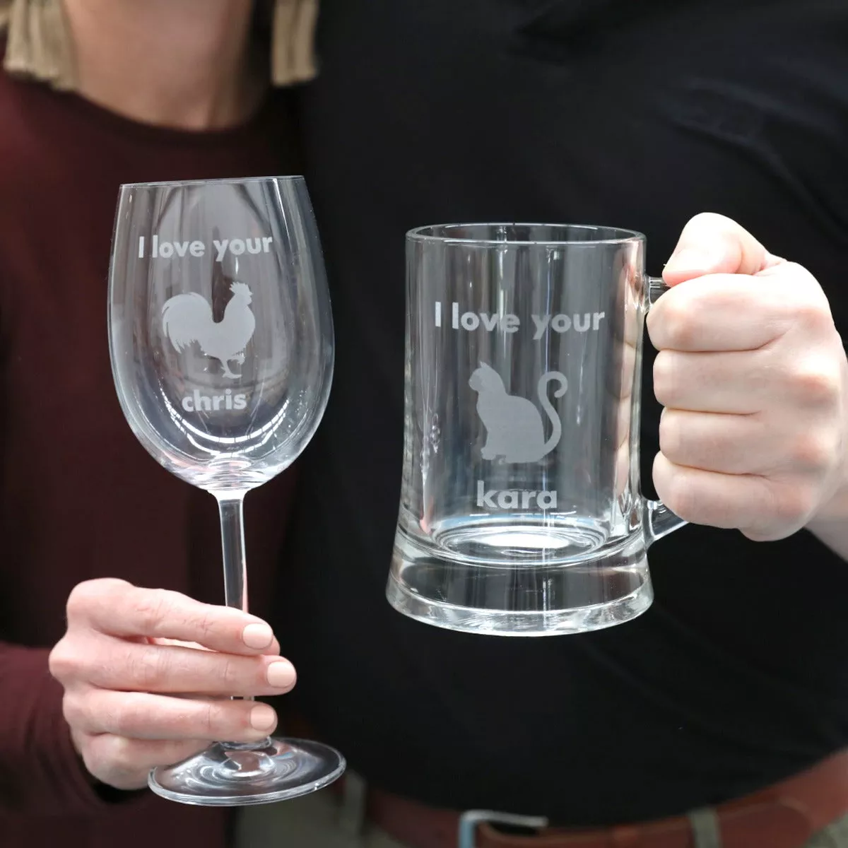 I Love Your... Wine Glass & Beer Mug Set