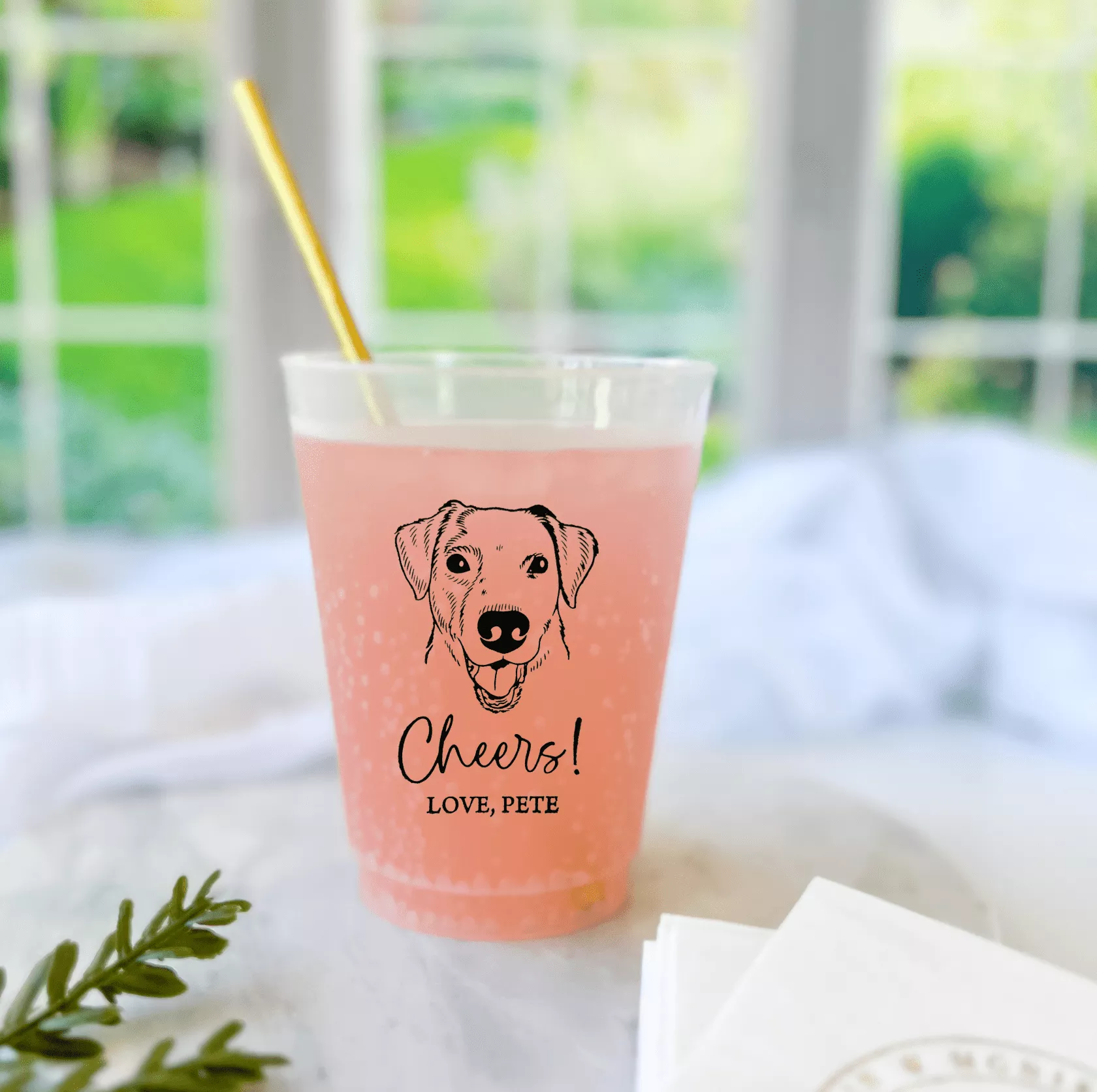 Illustrated Pet Wedding Frosted Plastic Cups