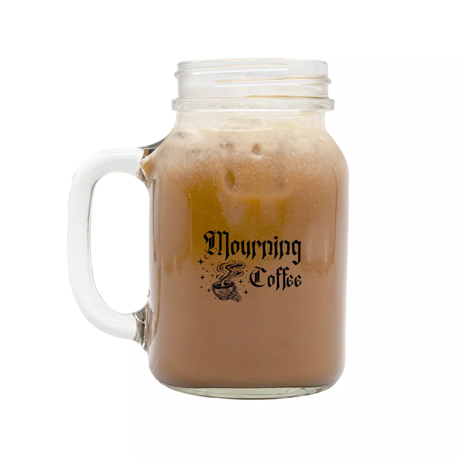 Imprinted BarConic Mason Jar Mug - 21 oz - Mourning Coffee