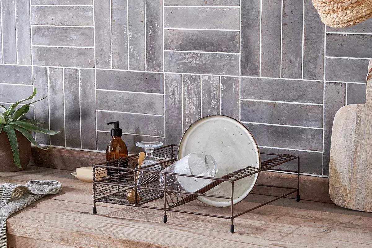 Inkollu Low Dish Rack|One Size|Aged Brass
