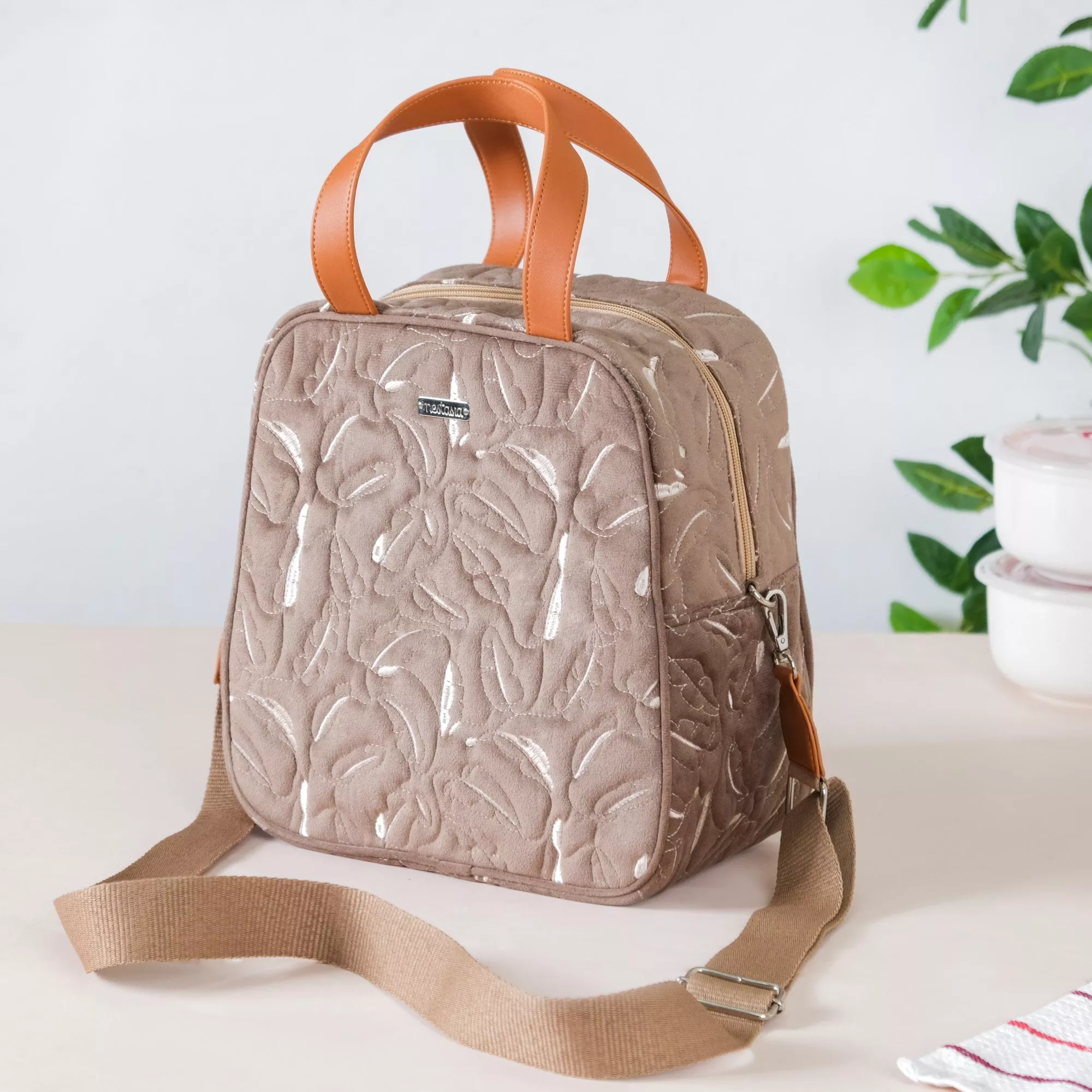 Insulated Tiffin Bag For Office Beige