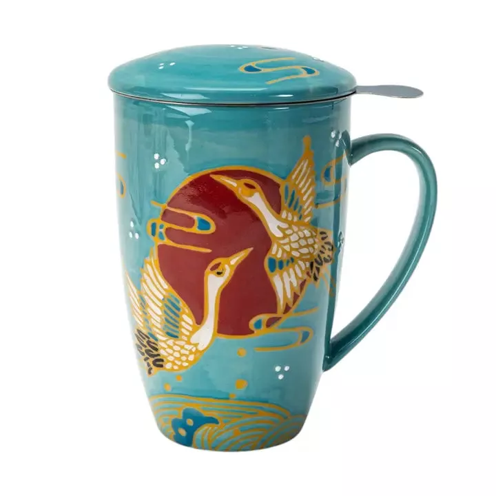 Japanese Crane Tea Infuser Mug