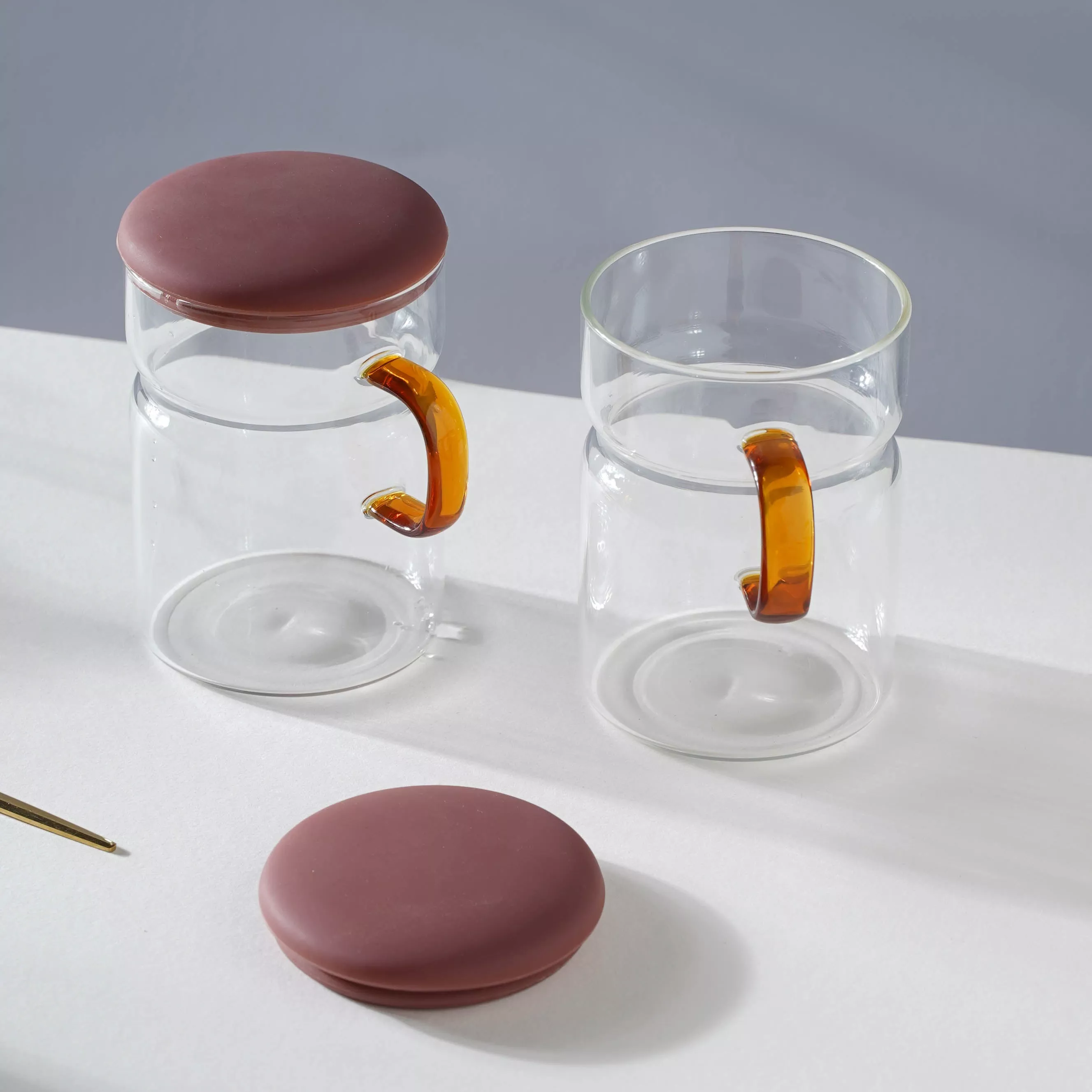 Juice Mug With Lid|Maroon&Blue