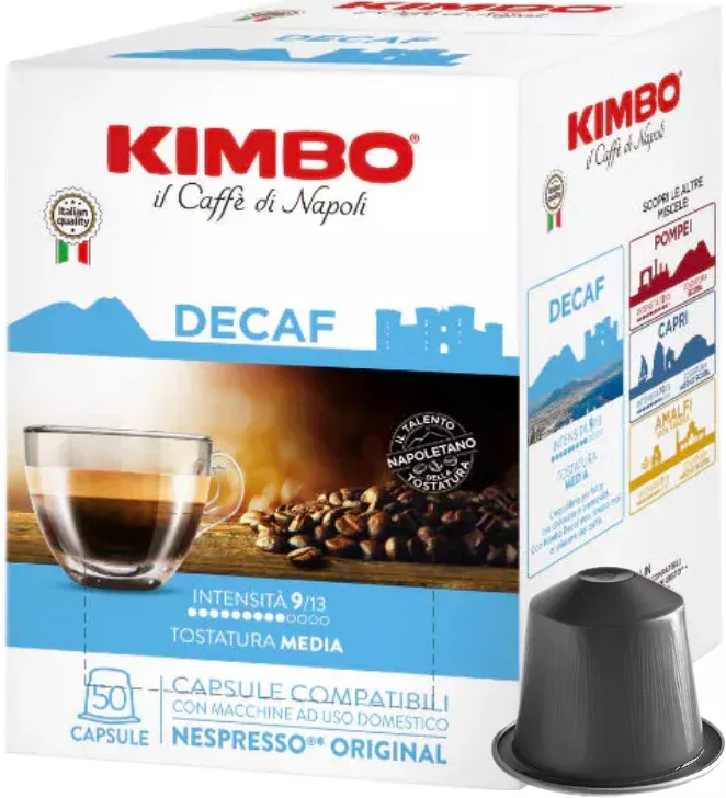 Kimbo Nespresso*-compatible decaffeinated capsules