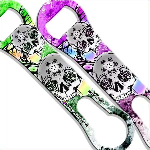 Kolorcoat V-Rod Bottle Opener - Winged Skulls