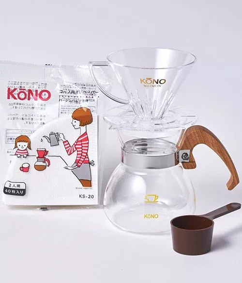 KONO Meimon Coffee Dripper Set – Transparent