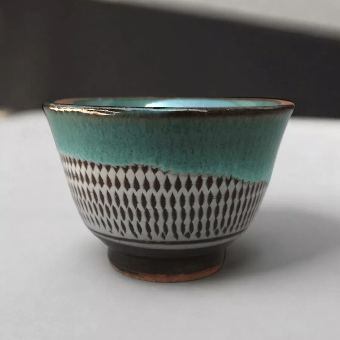Koshiwarayaki Blue Tobi-Ganna Teacup