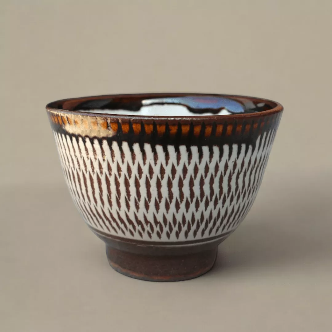 Koshiwarayaki Brown Tobi-Ganna Teacup
