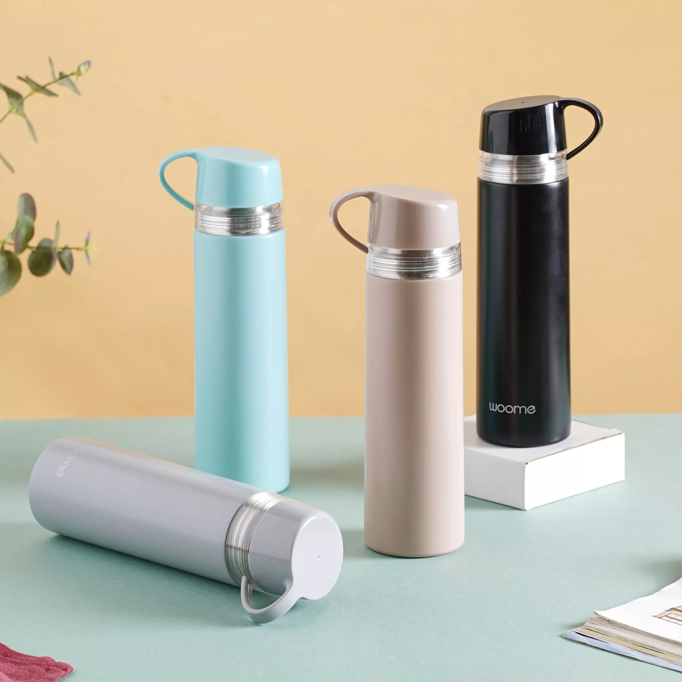 Large Thermal Vacuum Flask|Black&Grey&Cyan&Beige