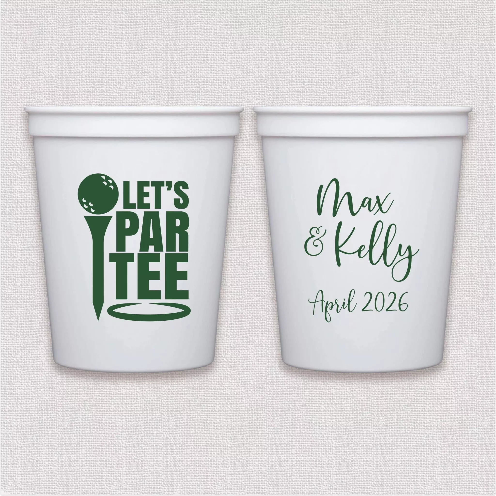 Lets Par-Tee Wedding Stadium Cups