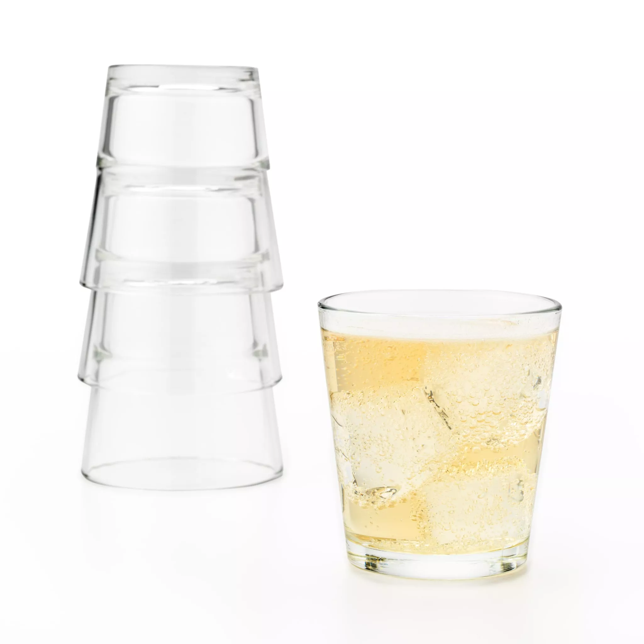 Libbey Restaurant Basics Stacking Rocks Glasses, 9 ounce, Set of 12